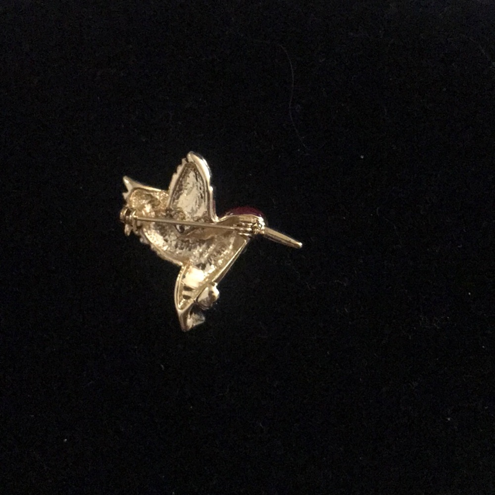Enamel & Rhinestone Hummingbird Brooch/Pin - Picture 3 of 5